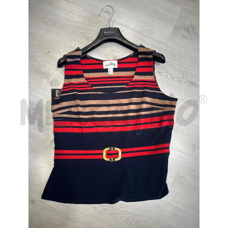MAGLIA DONNA JOSEPH RIBKOFF RIGHE ROSSE BEIGE NERE | Mercatino dell'Usato San giovanni teatino 1