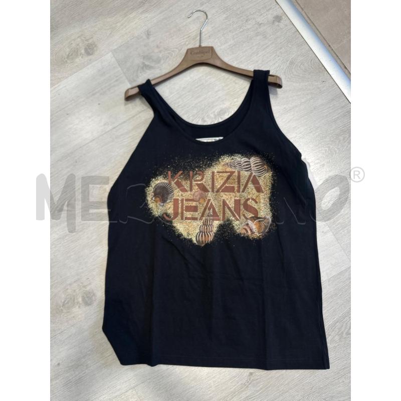 MAGLIA DONNA KRIZIA JEANS NERA STAMPA  | Mercatino dell'Usato San giovanni teatino 1