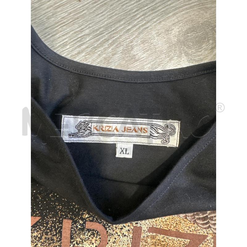 MAGLIA DONNA KRIZIA JEANS NERA STAMPA  | Mercatino dell'Usato San giovanni teatino 2