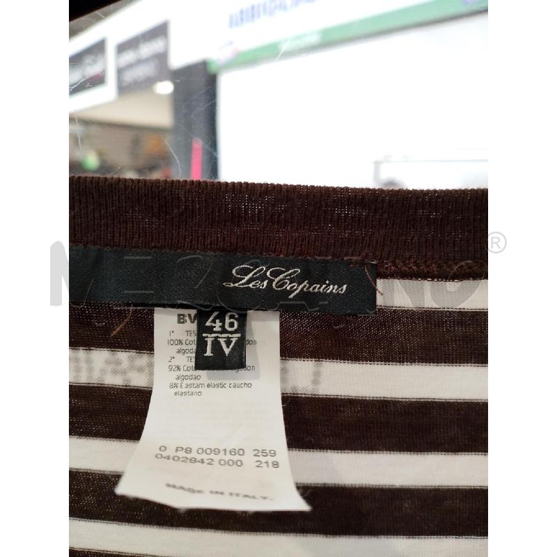 MAGLIA DONNA LES COPAINS BIANCA MARRONE RIGHE | Mercatino dell'Usato San giovanni teatino 2