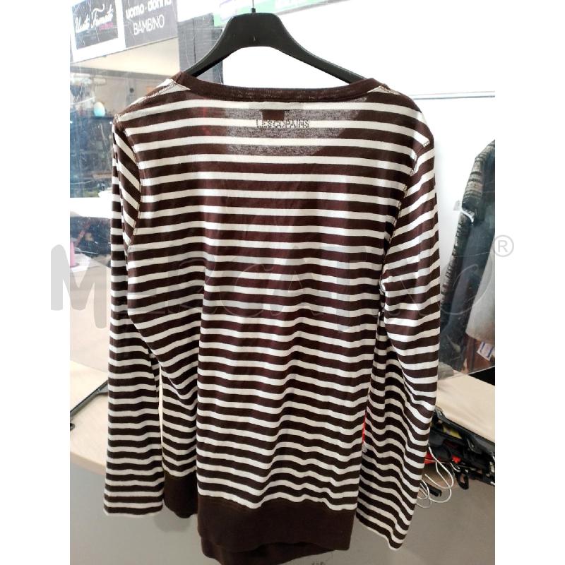 MAGLIA DONNA LES COPAINS BIANCA MARRONE RIGHE | Mercatino dell'Usato San giovanni teatino 3