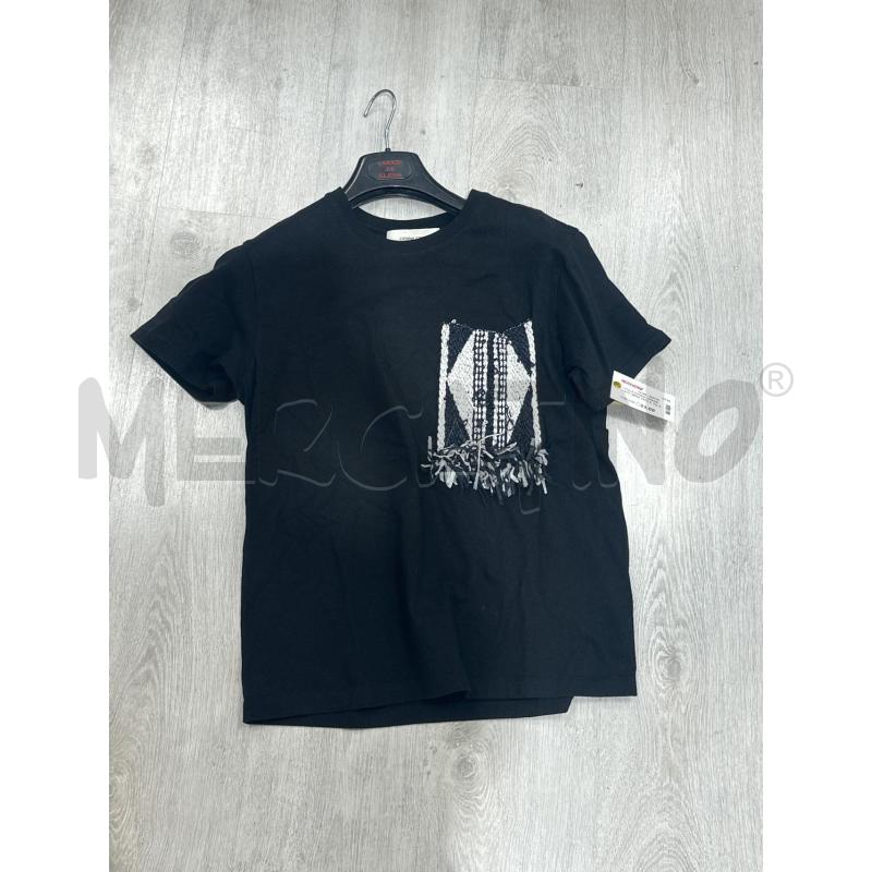 MAGLIA DONNA LIVIANA CONTI NERA TASCA BIANCA FRANGE  | Mercatino dell'Usato San giovanni teatino 1