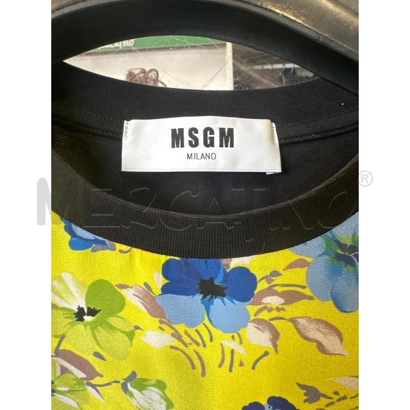 MAGLIA DONNA MSGM NERA GIALLA FIORI BLU | Mercatino dell'Usato San giovanni teatino 2