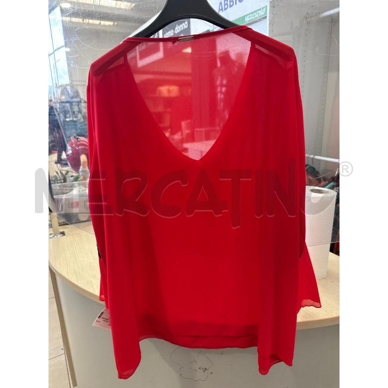 MAGLIA DONNA SMARCHIATA ROSSA DETT PIZZO NERO | Mercatino dell'Usato San giovanni teatino 2