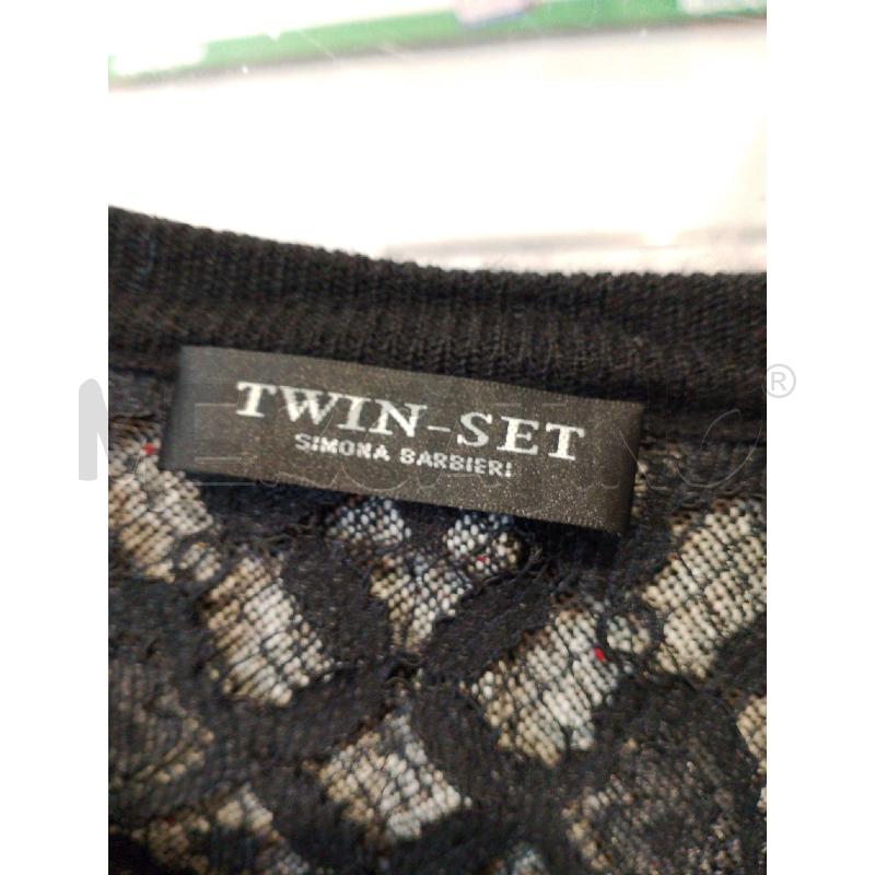 MAGLIA DONNA TWIN SET NERA RETRO GRIGIO BOTTONI | Mercatino dell'Usato San giovanni teatino 2