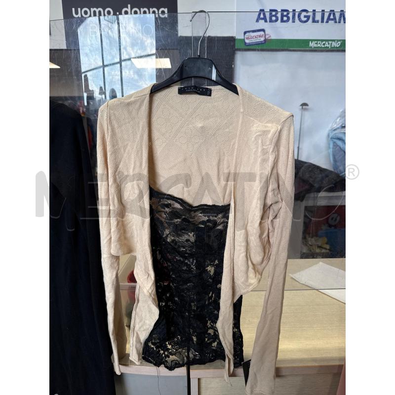 MAGLIA DONNA TWIN-SET PANNA NERO PIZZO | Mercatino dell'Usato San giovanni teatino 1