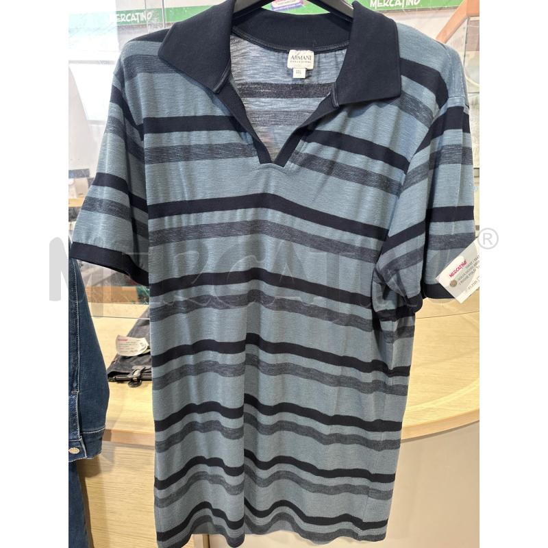 MAGLIA UOMO ARMANI BLU RIGHE POLO | Mercatino dell'Usato San giovanni teatino 1