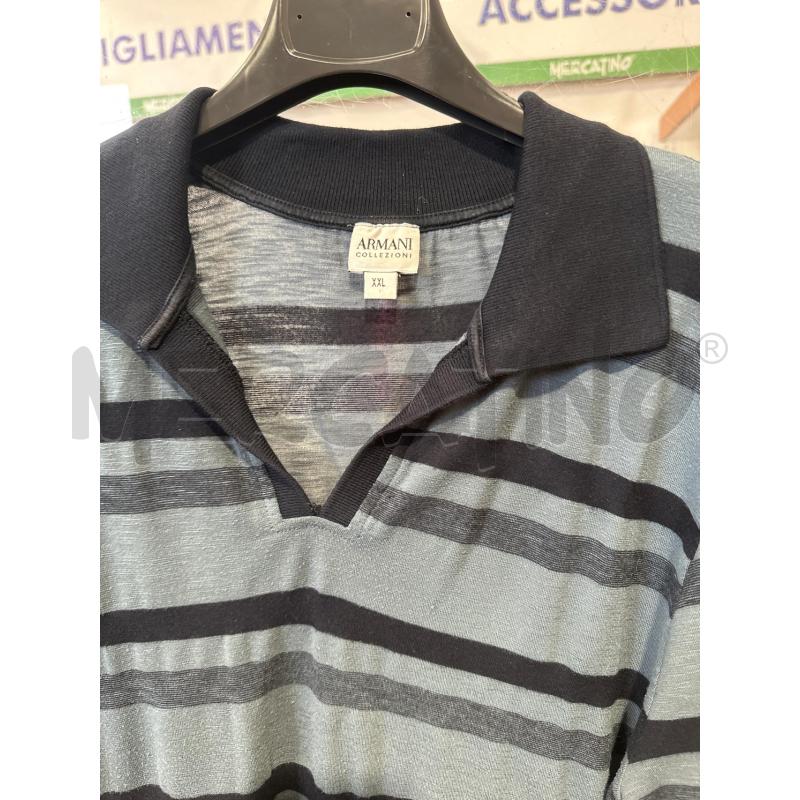 MAGLIA UOMO ARMANI BLU RIGHE POLO | Mercatino dell'Usato San giovanni teatino 2