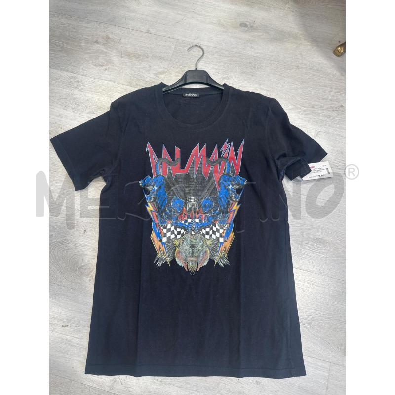 MAGLIA UOMO BALMAIN NERA STAMPA MEZZA MANICA | Mercatino dell'Usato San giovanni teatino 1
