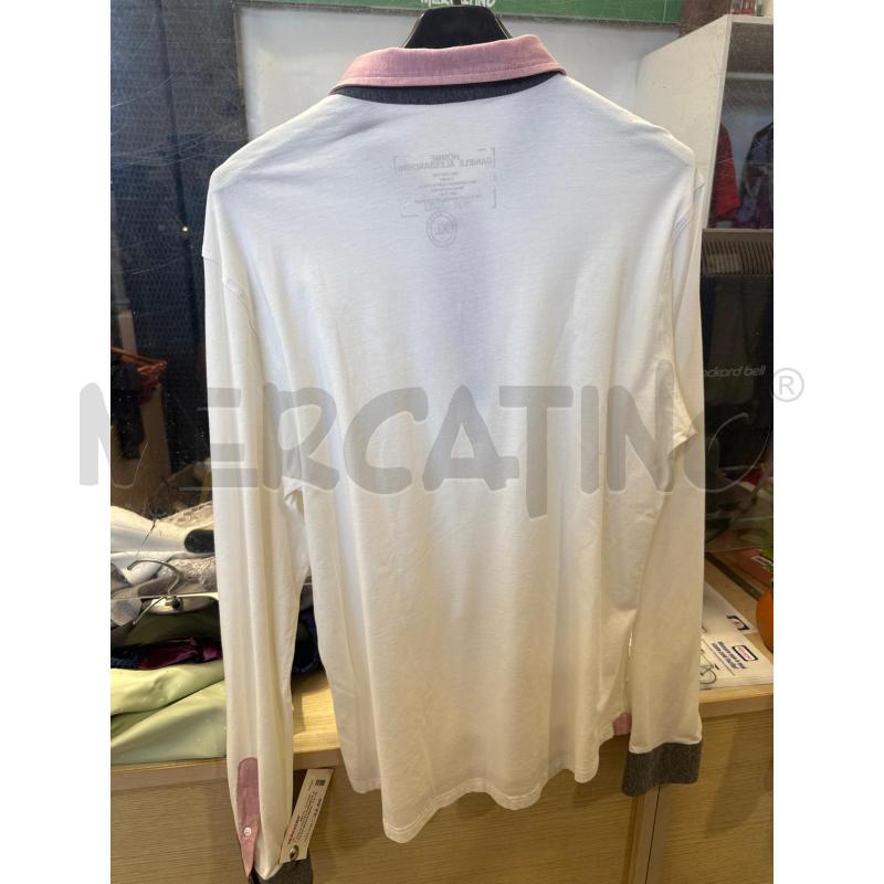 MAGLIA UOMO DANIELE ALESSANDRINI BIANCA COLLO ROSA  | Mercatino dell'Usato San giovanni teatino 2