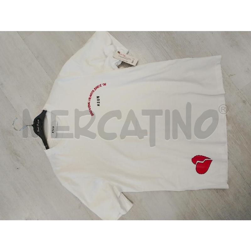 MAGLIA UOMO MSGN BIANCA SCRITYTA ROSSA  | Mercatino dell'Usato San giovanni teatino 1