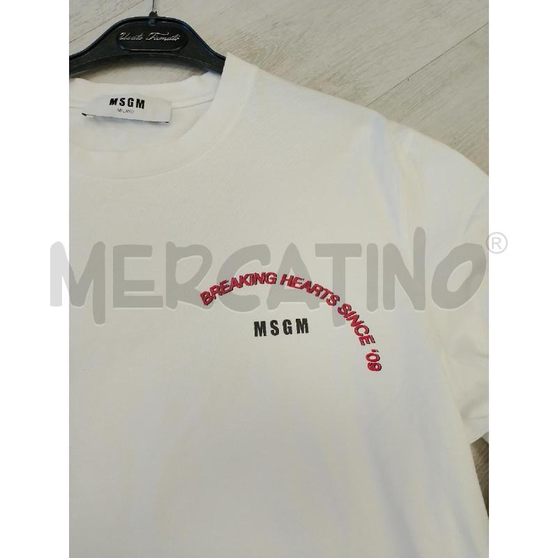 MAGLIA UOMO MSGN BIANCA SCRITYTA ROSSA  | Mercatino dell'Usato San giovanni teatino 2