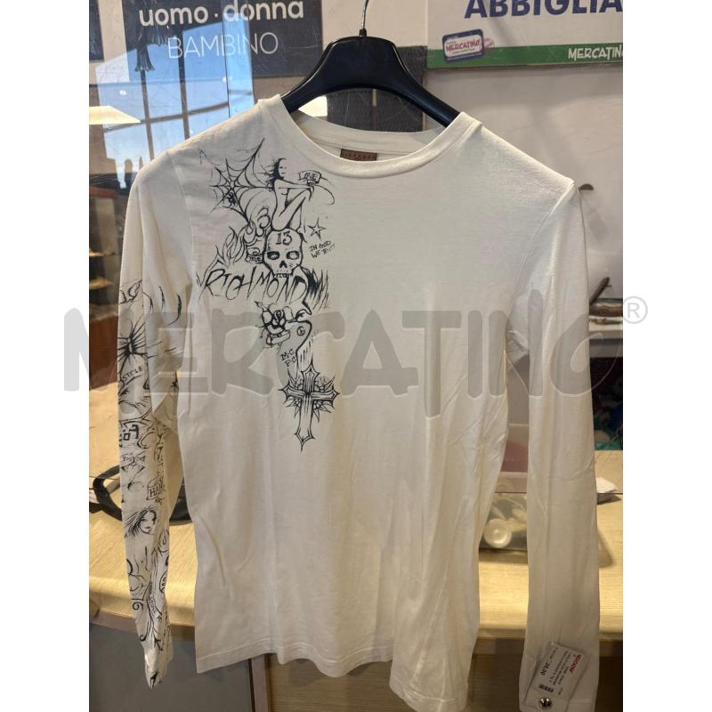 MAGLIA UOMO RICHMOND BIANCA DISEGNO NERO | Mercatino dell'Usato San giovanni teatino 1