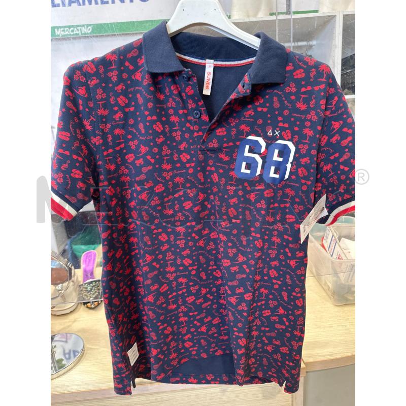 MAGLIA UOMO SUN 68 BLU GRANCHETTI ROSSI | Mercatino dell'Usato San giovanni teatino 1