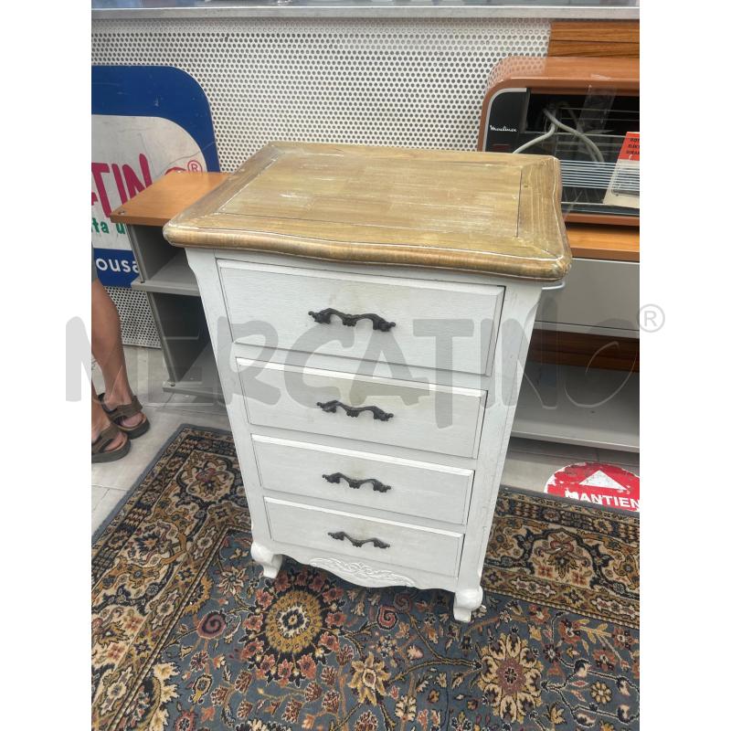 MOBILETTO BIANCO 4 CASSETTI PIANO LEGNO | Mercatino dell'Usato San giovanni teatino 1