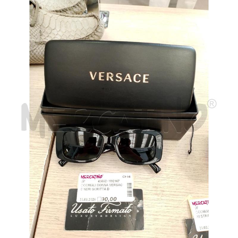 OCCHIALI DONNA VERSACE NERI SCRITTA DORATA | Mercatino dell'Usato San giovanni teatino 1