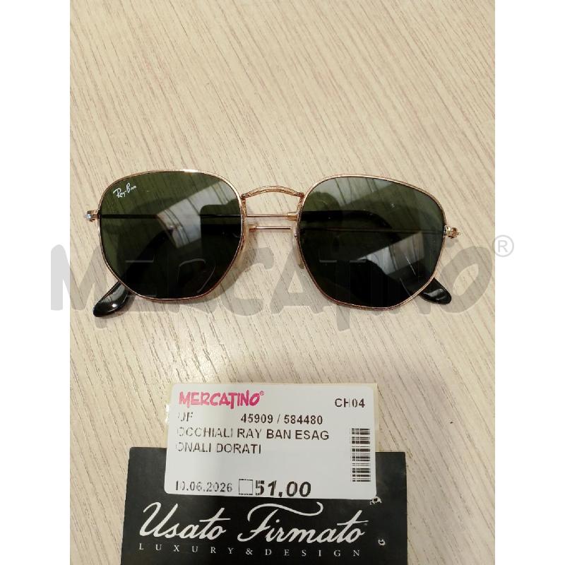 OCCHIALI RAY BAN ESAGONALI DORATI | Mercatino dell'Usato San giovanni teatino 1