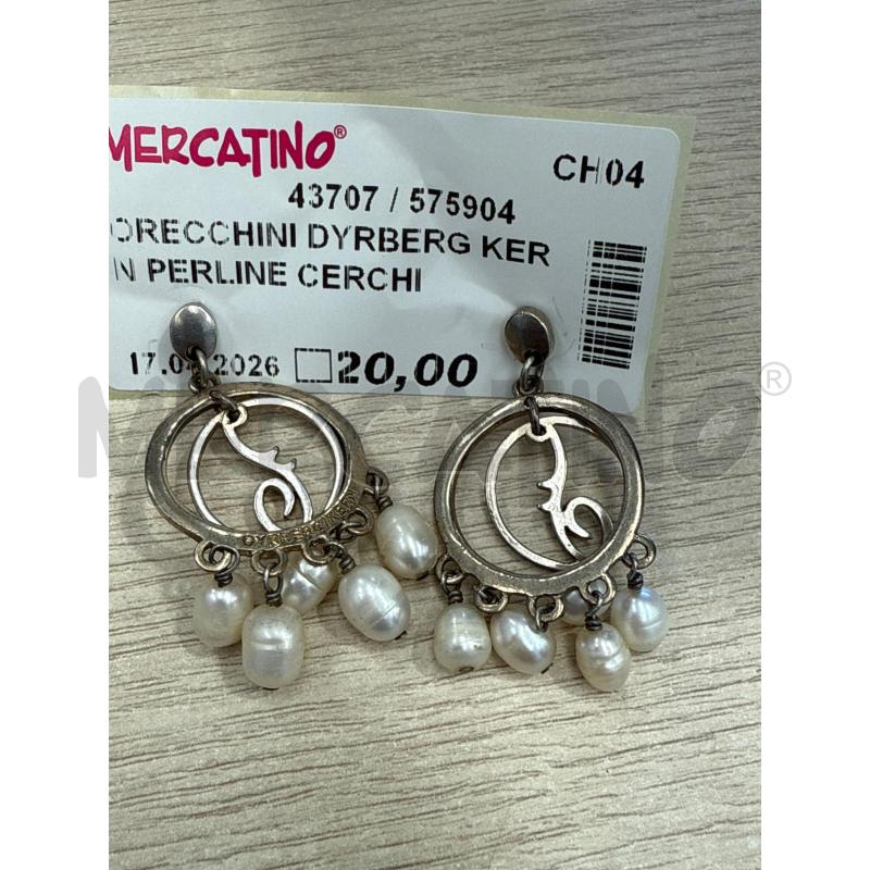 ORECCHINI DYRBERG KERN PERLINE CERCHI | Mercatino dell'Usato San giovanni teatino 1