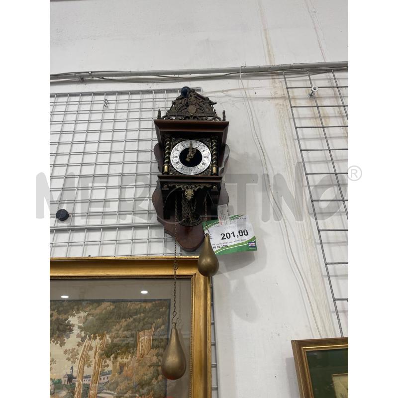 OROLOGIO A PENDOLO OLANDESE 2 PESI LEGNO E OTTONE | Mercatino dell'Usato San giovanni teatino 1