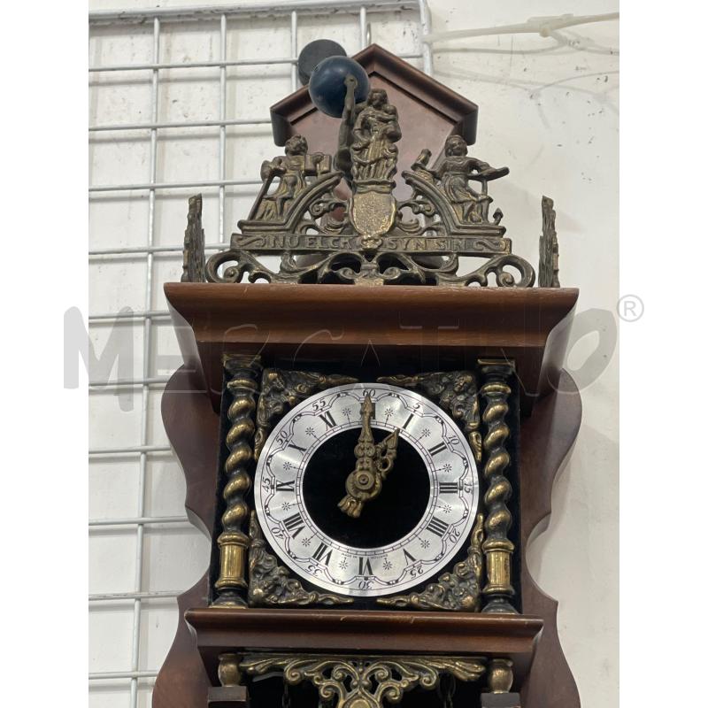 OROLOGIO A PENDOLO OLANDESE 2 PESI LEGNO E OTTONE | Mercatino dell'Usato San giovanni teatino 2