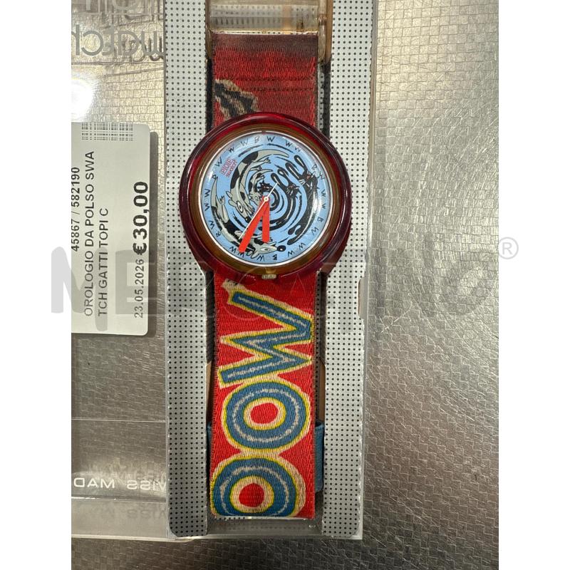 OROLOGIO DA POLSO SWATCH GATTI TOPI CINTURINO ROSSO | Mercatino dell'Usato San giovanni teatino 2