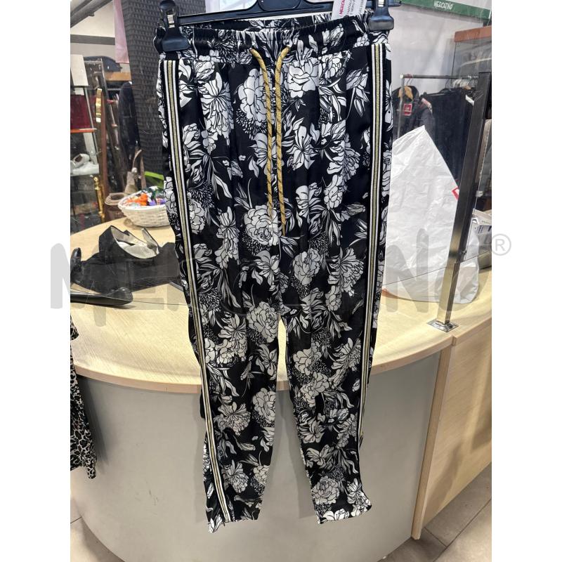 PANTALONE DONNA GAELLE NERO FIORI BIANCHI | Mercatino dell'Usato San giovanni teatino 1