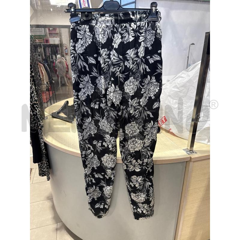 PANTALONE DONNA GAELLE NERO FIORI BIANCHI | Mercatino dell'Usato San giovanni teatino 2