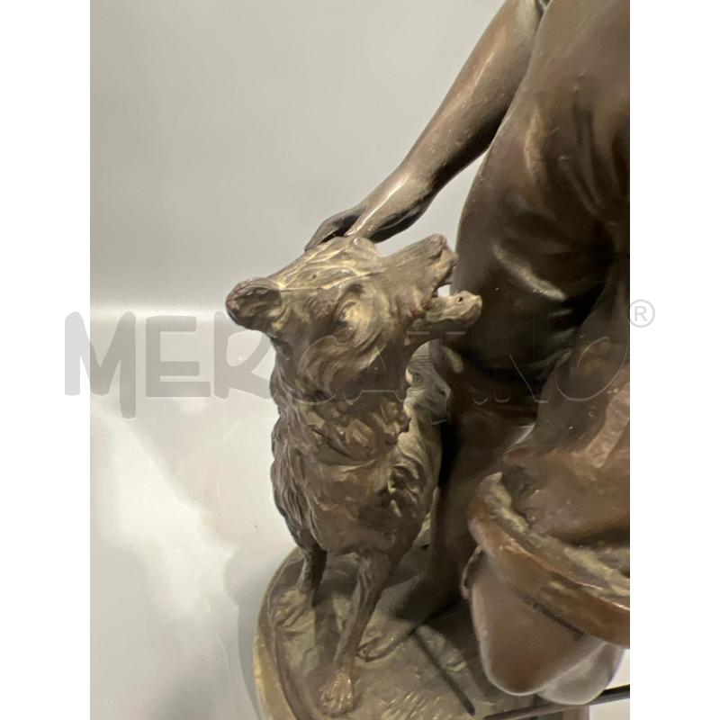 PASTORELLO H.F.MOREAU H.47CM METALLO  | Mercatino dell'Usato San giovanni teatino 4