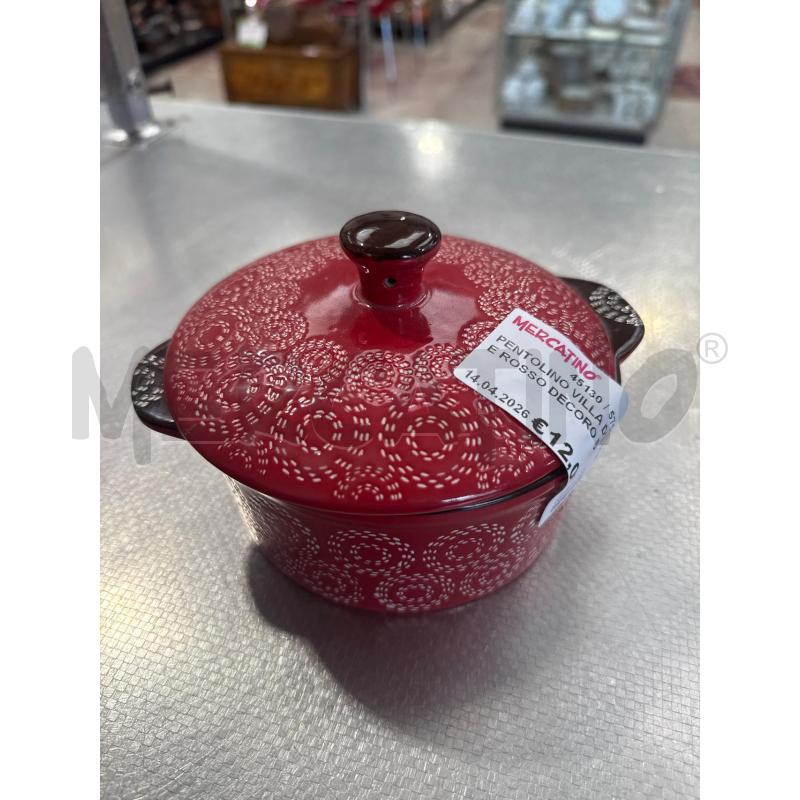 PENTOLINO VILLA D'ESTE ROSSO DECORO BIANCO | Mercatino dell'Usato San giovanni teatino 1