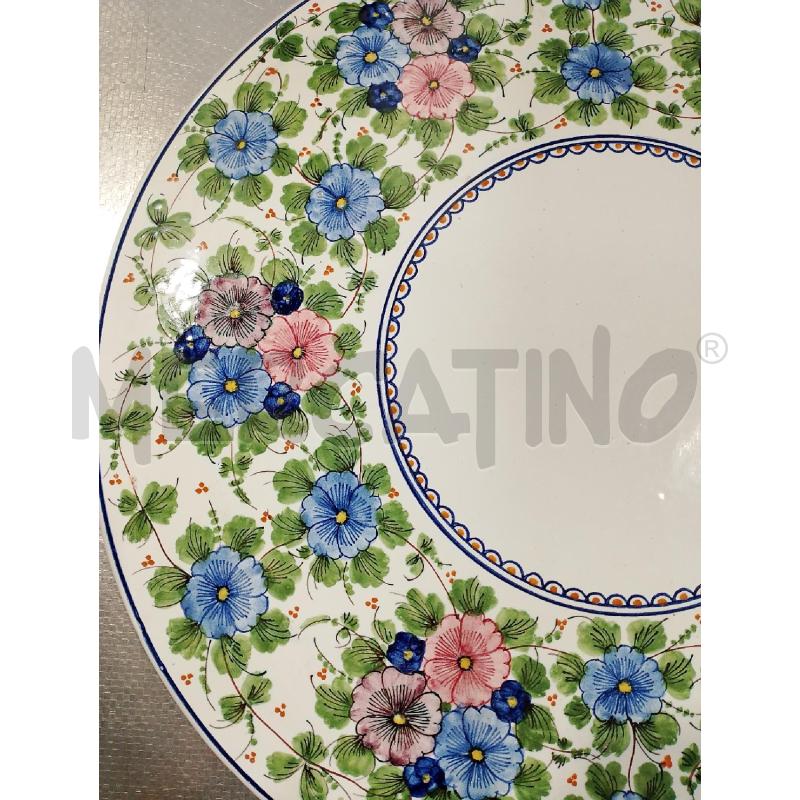 PIATTO CASTELLI FIORELLINI AZZURRI E ROSA 41CM | Mercatino dell'Usato San giovanni teatino 3