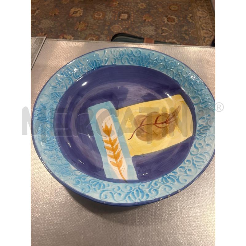 PIATTO CERAMICA ARTE FIORENTINA AZZURRO E BLU | Mercatino dell'Usato San giovanni teatino 1