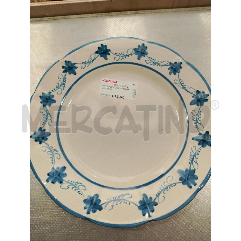 PIATTO DECORATO FIORI AZZURRI | Mercatino dell'Usato San giovanni teatino 1