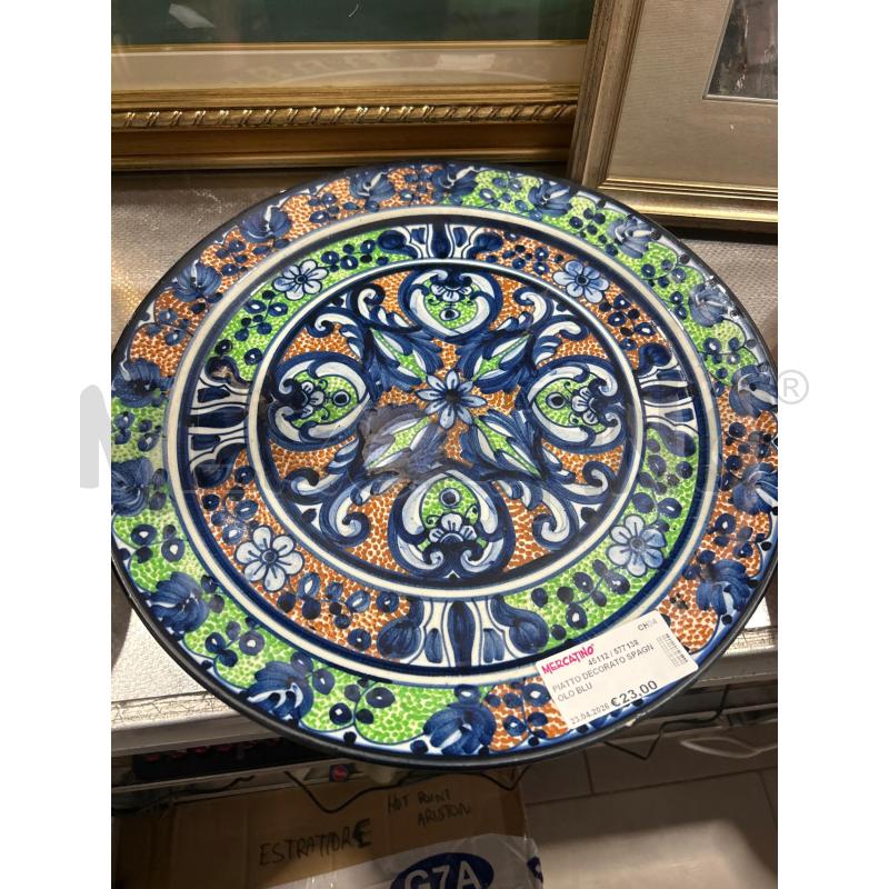 PIATTO DECORATO SPAGNOLO BLU | Mercatino dell'Usato San giovanni teatino 1