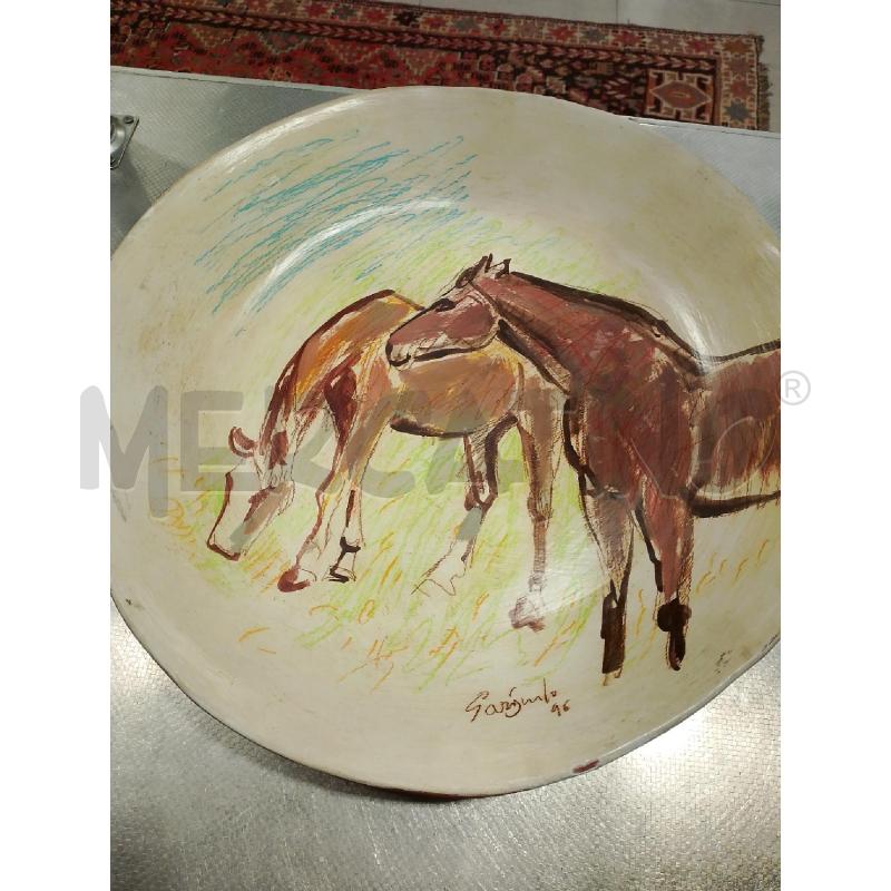 PIATTO TERRACOTTA CAVALLI 46CM | Mercatino dell'Usato San giovanni teatino 1