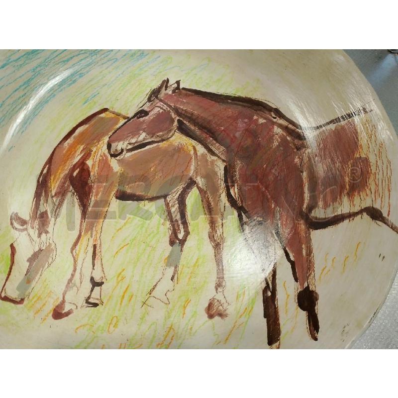PIATTO TERRACOTTA CAVALLI 46CM | Mercatino dell'Usato San giovanni teatino 3