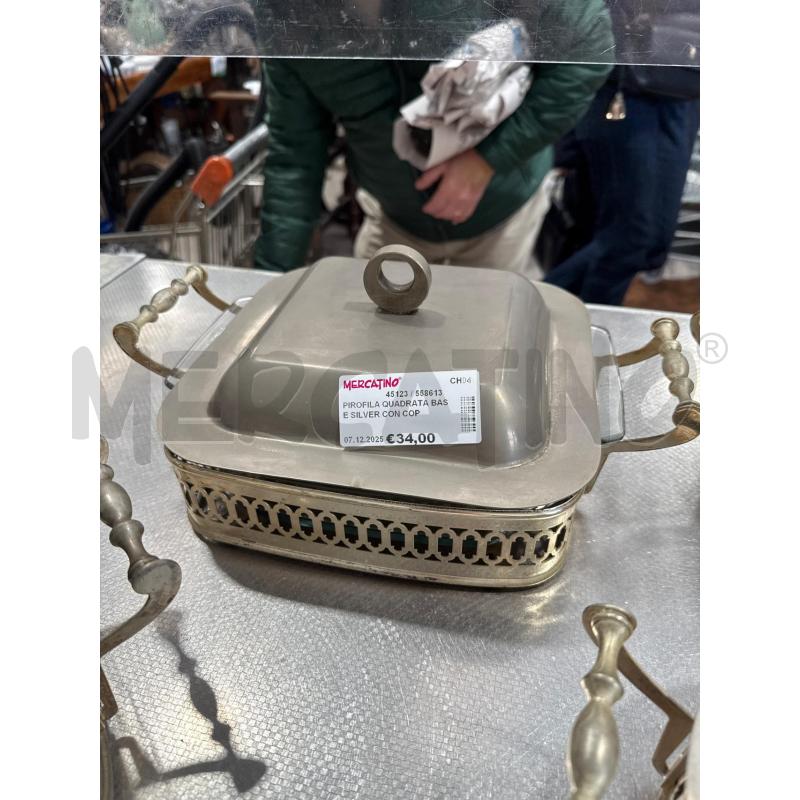 PIROFILA QUADRATA BASE SILVER CON COPERCHIO | Mercatino dell'Usato San giovanni teatino 1
