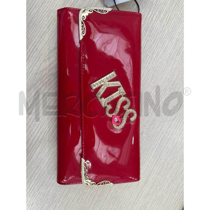 POCHETTE DONNA KISS ROSSA DETT DORATI  | Mercatino dell'Usato San giovanni teatino 1