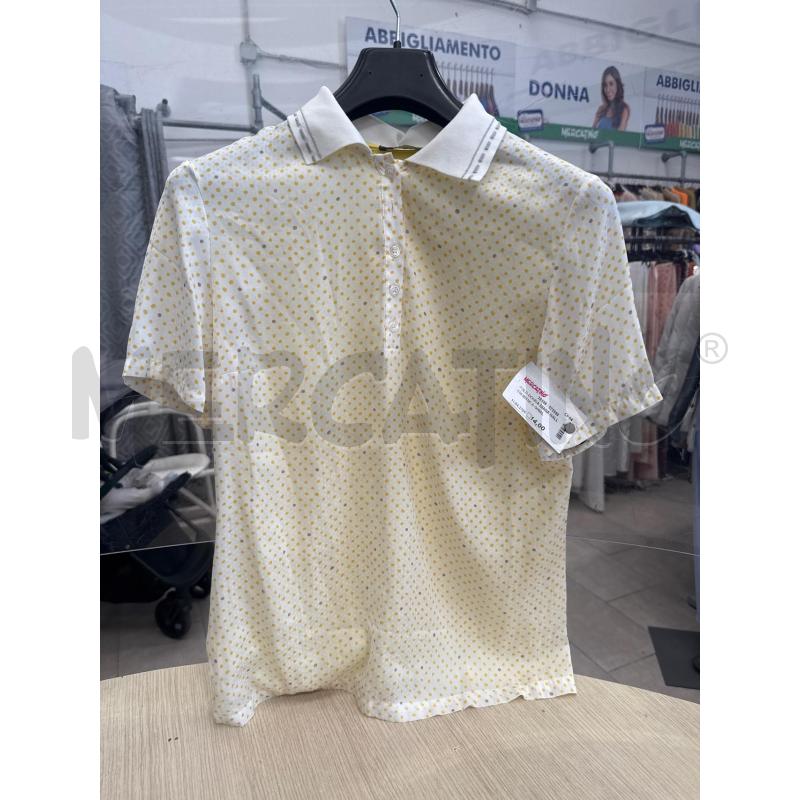 POLO DONNA DIANA GALLESI BIANCA GHIALLA POIS | Mercatino dell'Usato San giovanni teatino 1