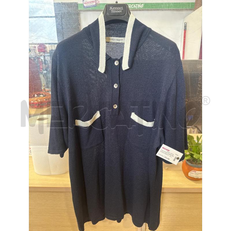 POLO DONNA MARINA RINALDI BLU BIANCA MAGLIONCINO | Mercatino dell'Usato San giovanni teatino 1