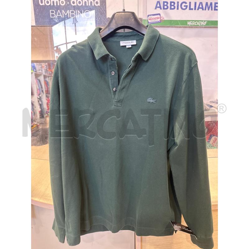 POLO UOMO LACOSTE VERDE MANICA LUNGA | Mercatino dell'Usato San giovanni teatino 1