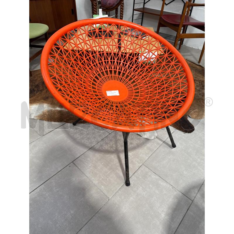 POLTRONCINA DA GIARDINO ANNI 60 ARANCIO E NERA | Mercatino dell'Usato San giovanni teatino 1
