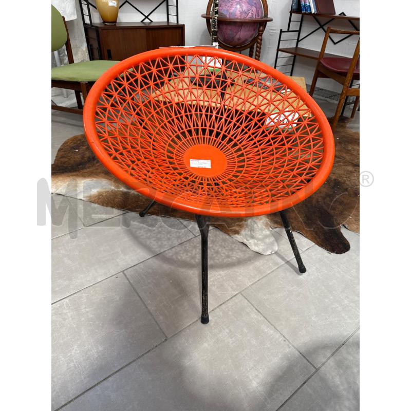 POLTRONCINA DA GIARDINO ANNI 60 ARANCIO E NERA | Mercatino dell'Usato San giovanni teatino 3