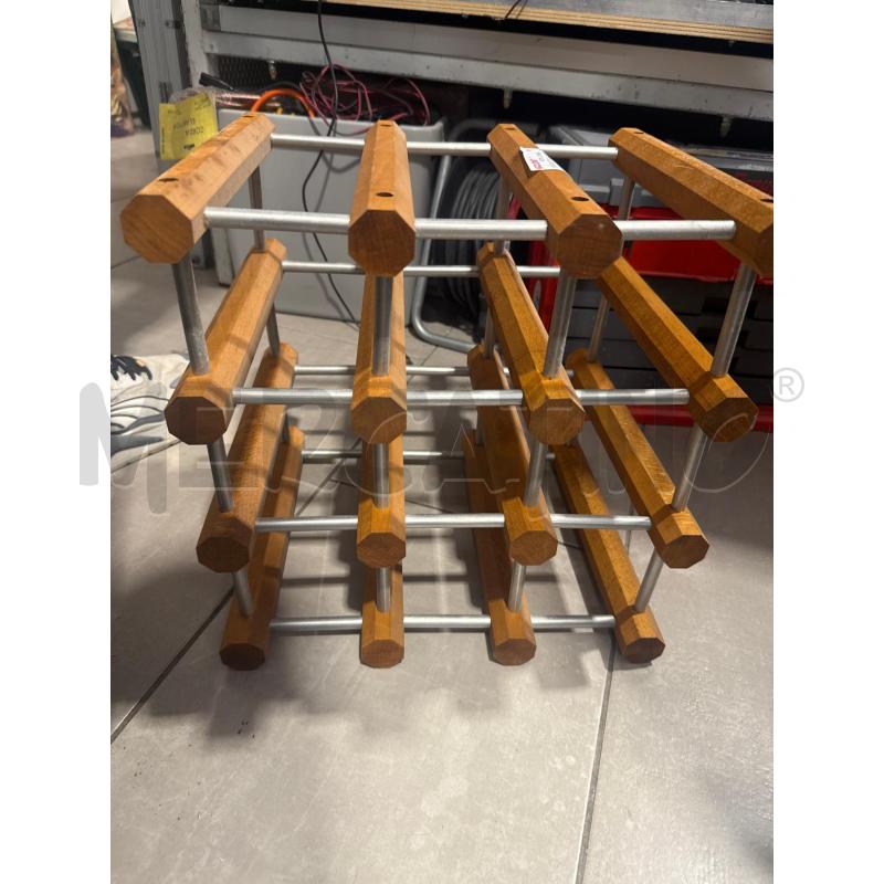 PORTA BOTTIGLIA LEGNO E METALLO | Mercatino dell'Usato San giovanni teatino 1