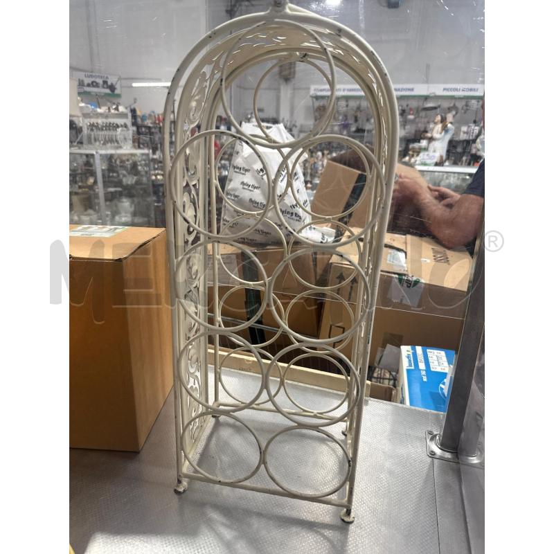 PORTA BOTTIGLIA METALLO BIANCO | Mercatino dell'Usato San giovanni teatino 1