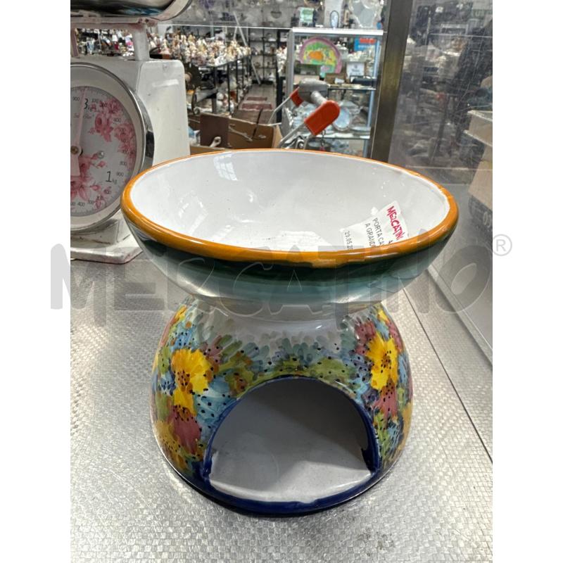 PORTA CANDELA CERAMICA GRANDE FIORI | Mercatino dell'Usato San giovanni teatino 1
