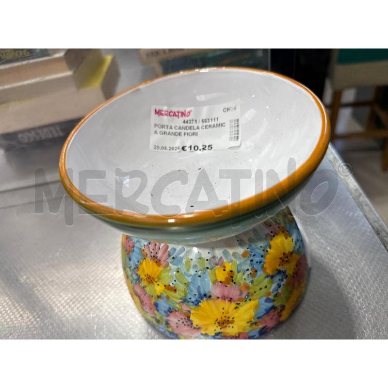 PORTA CANDELA CERAMICA GRANDE FIORI | Mercatino dell'Usato San giovanni teatino 2