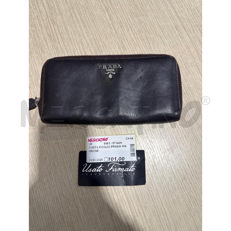 PORTA FOGLIO PRADA MARRONE | Mercatino dell'Usato San giovanni teatino 1