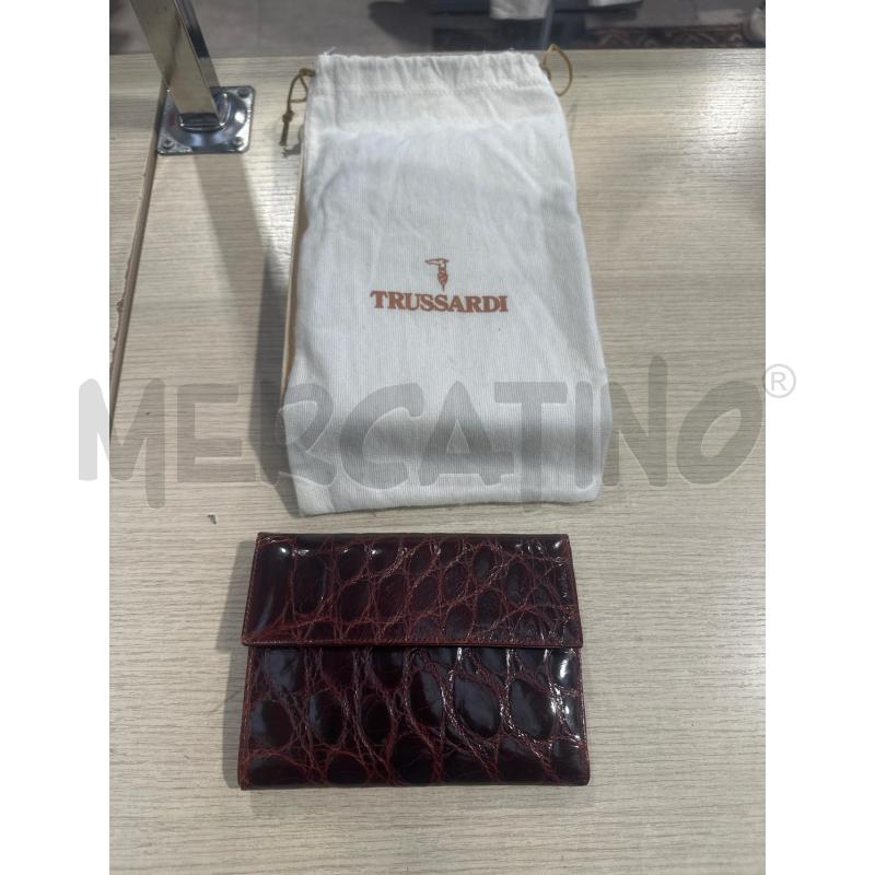 PORTA FOGLIO TRUSSARDI MARRONE PELLE | Mercatino dell'Usato San giovanni teatino 1