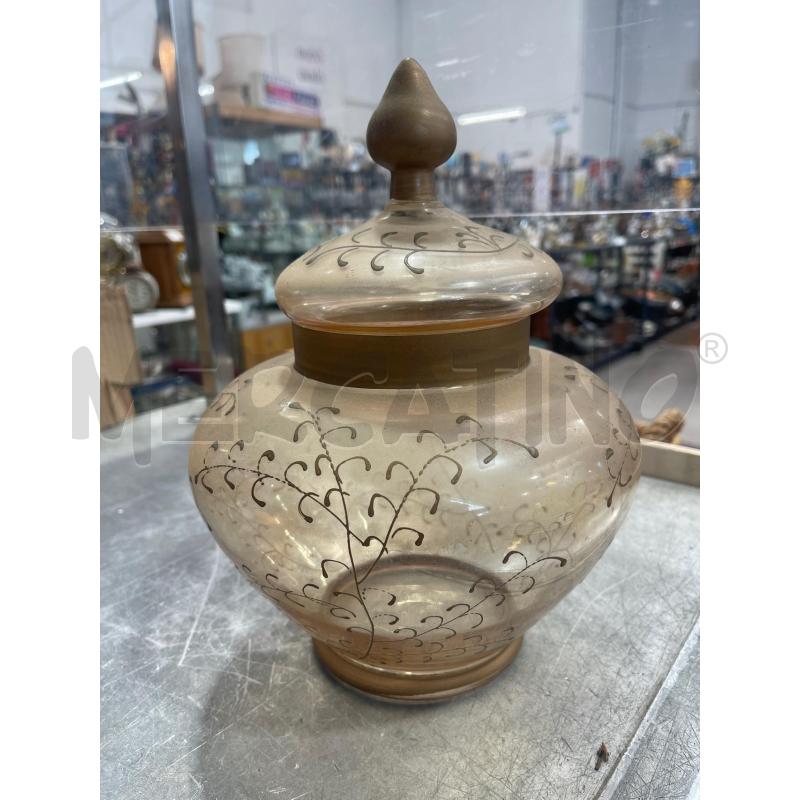 POTICHE VASO VETRO DECORO ORO | Mercatino dell'Usato San giovanni teatino 1