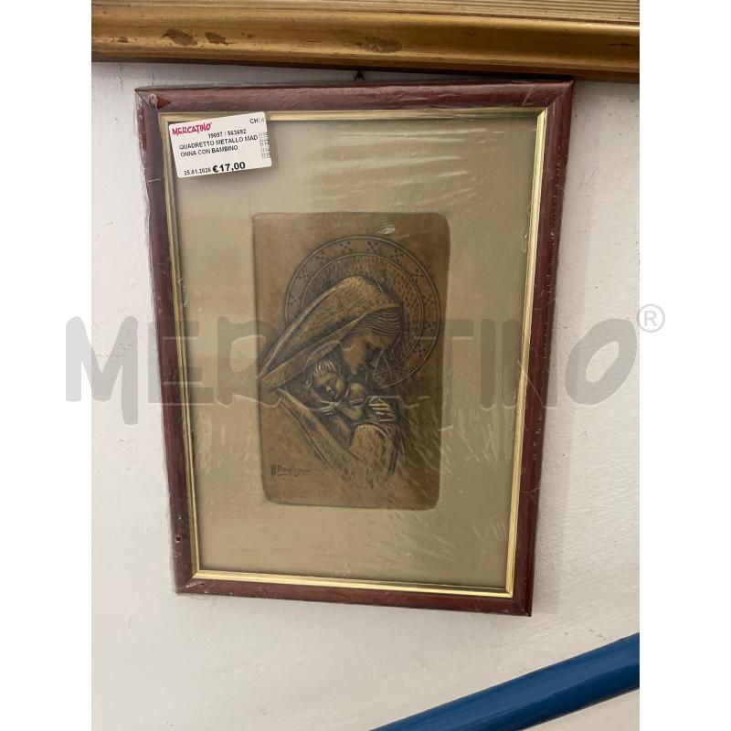 QUADRETTO METALLO MADONNA CON BAMBINO | Mercatino dell'Usato San giovanni teatino 1